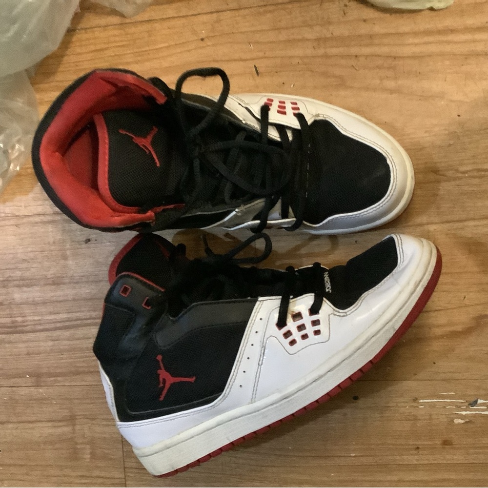 Air Jordan Black and Red High-Top Sneakers